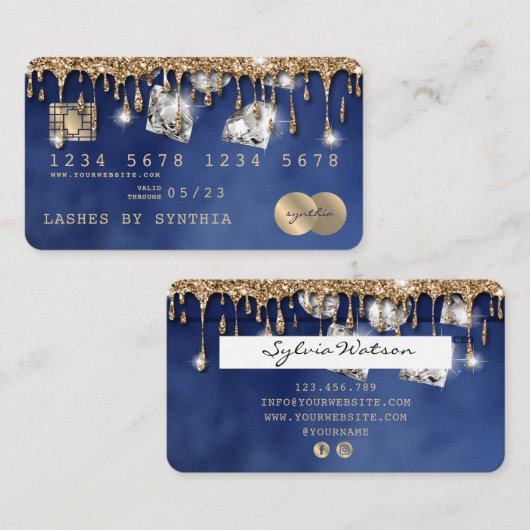 Creditcard Stipping Gold Diamonds Visitekaartje (Voorkant / Achterkant)