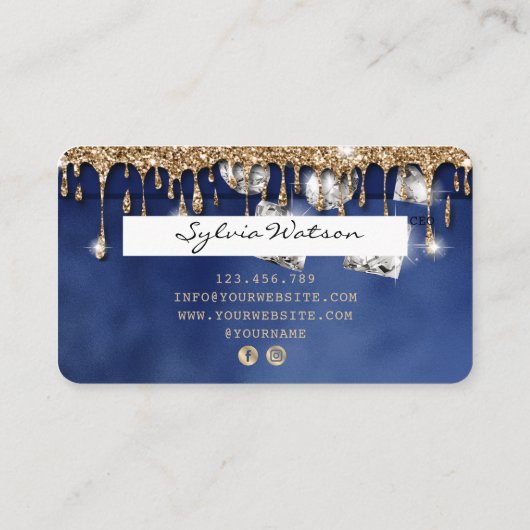 Creditcard Stipping Gold Diamonds Visitekaartje (Achterkant)