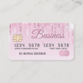 Creditcard Style Pink Glitter Visitekaartje (Voorkant)