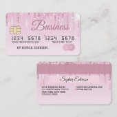 Creditcard Style Pink Glitter Visitekaartje (Voorkant / Achterkant)