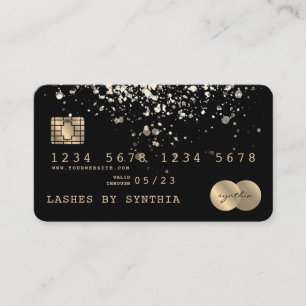 Creditcard Styled Gold Confetti Visitekaartje