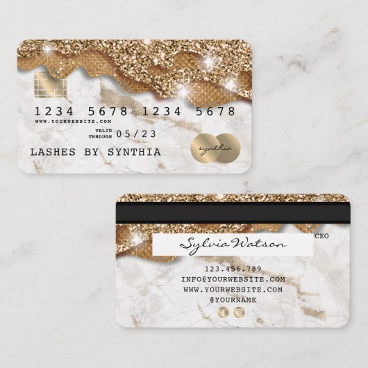 Creditcard styling Driving Gold Visitekaartje (Voorkant / Achterkant)