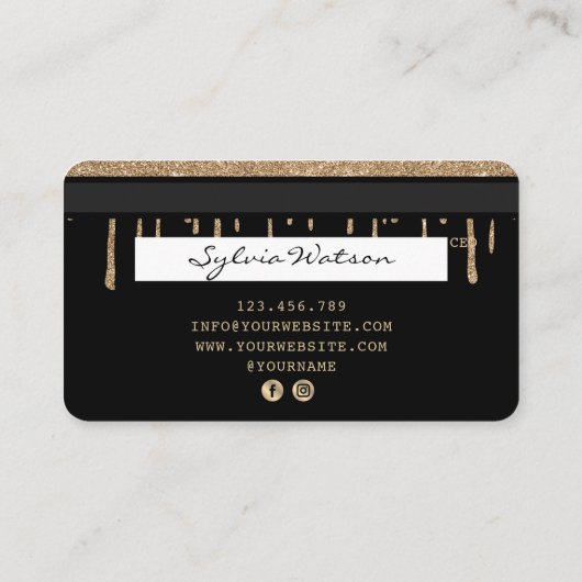 Creditcard styling Driving Gold Visitekaartje (Achterkant)