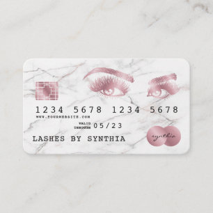 Creditcard styling White Marble Roos Gold Visitekaartje