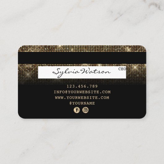 Creditcard styreen Gold en zwart Visitekaartje (Achterkant)