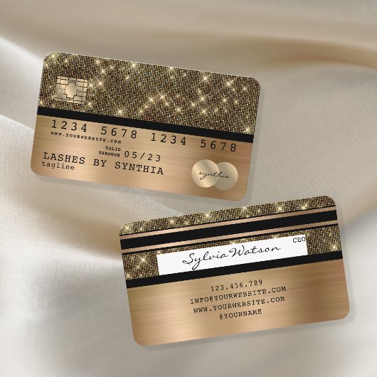 Creditcard styreen Gold en zwart Visitekaartje