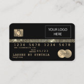 Creditcard styreen Gold en zwart Visitekaartje (Voorkant)