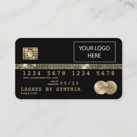 Creditcard styreen Gold en zwart Visitekaartje (Voorkant)