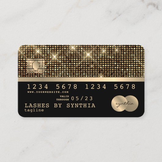 Creditcard styreen Gold en zwart Visitekaartje (Voorkant)