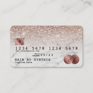 Creditcard styreen Roos Gold Glitter Visitekaartje