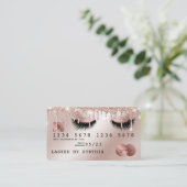 Creditcard styreen Roos Gold Long Lashes Visitekaartje (Staand voorkant)