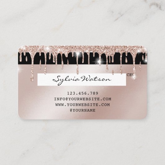 Creditcard styreen Roos Gold Long Lashes Visitekaartje (Achterkant)