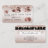 Creditcard styreen Roos Gold Long Lashes Visitekaartje (Voorkant / Achterkant)