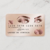 Creditcard styreen Roos Gold Long Lashes Visitekaartje (Voorkant)