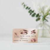 Creditcard styreen Roos Gold Long Lashes Visitekaartje (Staand voorkant)