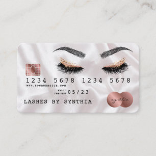 Creditcard styreen Roos Gold Long Lashes Visitekaartje