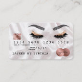 Creditcard styreen Roos Gold Long Lashes Visitekaartje (Voorkant)
