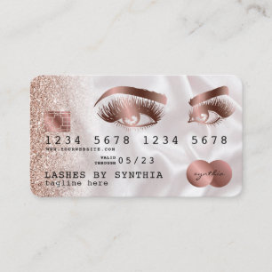 Creditcard styreen Roos Gold Long Lashes Visitekaartje