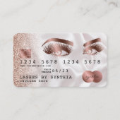 Creditcard styreen Roos Gold Long Lashes Visitekaartje (Voorkant)