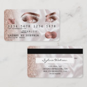 Creditcard styreen Roos Gold Long Lashes Visitekaartje (Voorkant / Achterkant)