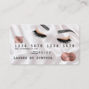 Creditcard styreen Roos Gold Long Lashes Visitekaartje
