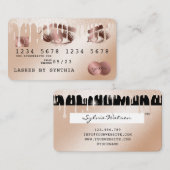 Creditcard styreen Roos Gold Long Lashes Visitekaartje (Voorkant / Achterkant)