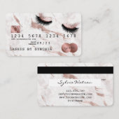 Creditcard styreen Roos Gold Long Lashes Visitekaartje (Voorkant / Achterkant)