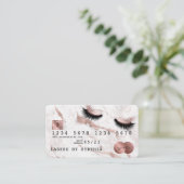 Creditcard styreen Roos Gold Long Lashes Visitekaartje (Staand voorkant)