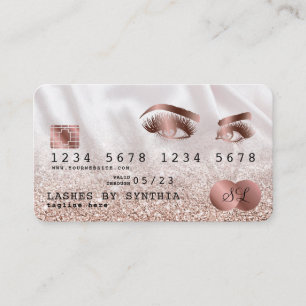 Creditcard styreen Roos Gold Long Lashes Visitekaartje