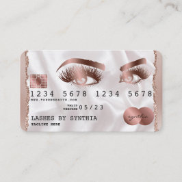 Creditcard styreen Roos Gold Long Lashes Visitekaartje
