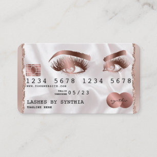 Creditcard styreen Roos Gold Long Lashes Visitekaartje