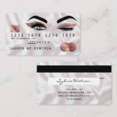 Creditcard styreen Roos Gold Long Lashes Visitekaartje (Voorkant / Achterkant)