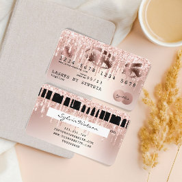 Creditcard styreen Roos Gold Long Lashes Visitekaartje