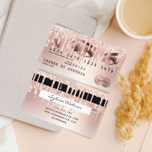 Creditcard styreen Roos Gold Long Lashes Visitekaartje