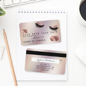 Creditcard styreen Roos Gold Long Lashes Visitekaartje