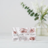 Creditcard styreen Roos Gold Long Lashes Visitekaartje (Staand voorkant)