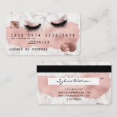 Creditcard styreen Roos Gold Long Lashes Visitekaartje (Voorkant / Achterkant)