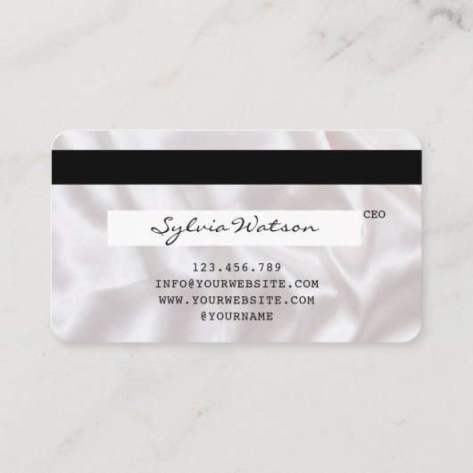 Creditcard styreen Roos Gold Long Lashes Visitekaartje (Achterkant)