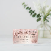 Creditcard styreen Roos Gold Long Lashes VOEG logo Visitekaartje (Staand voorkant)