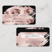 Creditcard styreen Roos Gold Splash Long Lashes Visitekaartje (Voorkant / Achterkant)