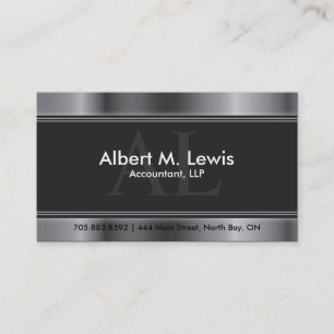 Creditcard voor boekhoudingen Silver Monogram Afsprakenkaartje
