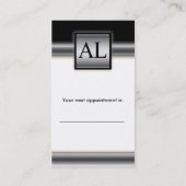 Creditcard voor boekhoudingen Silver Monogram Afsprakenkaartje (Achterkant)