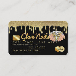 Creditcard voor Nail-technicus Gold Glitter Drivin Visitekaartje