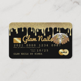 Creditcard voor Nail-technicus Gold Glitter Drivin Visitekaartje