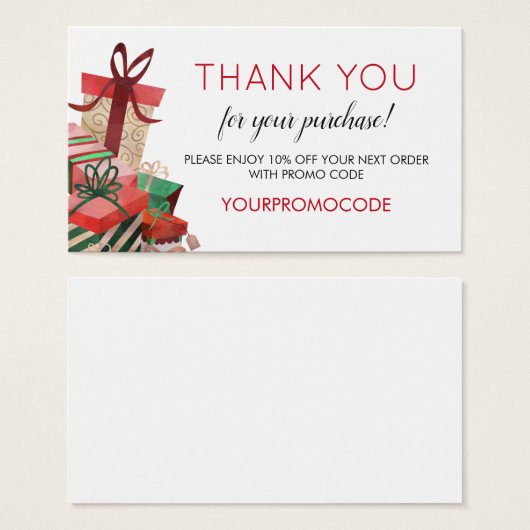 Creditcard voor speciale promotiecode visitekaartje (Voorkant /achterkant)