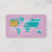 Creditcard | Wereldkaart | Geometrisch Visitekaartje (Voorkant)