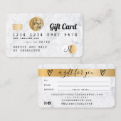 Creditcard White marmer Gold-cadeaukaart Visitekaartje (Voorkant / Achterkant)