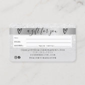 Creditcard witte glitter ombre Silver Kaart Visitekaartje (Achterkant)