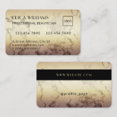 Creditcard ziet eruit als een gouden marmer visitekaartje (Voorkant / Achterkant)