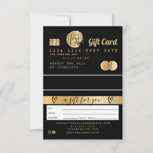 Creditcard zwarte gouden folie cadeaukaart kaart